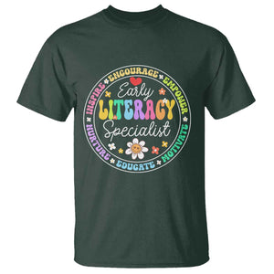 Early Literacy Specialist T Shirt Reading Dyslexia Awareness Month