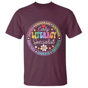 Early Literacy Specialist T Shirt Reading Dyslexia Awareness Month