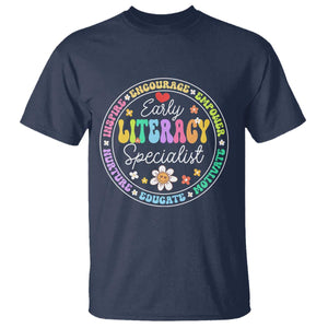 Early Literacy Specialist T Shirt Reading Dyslexia Awareness Month