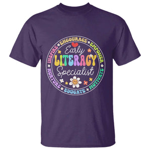Early Literacy Specialist T Shirt Reading Dyslexia Awareness Month