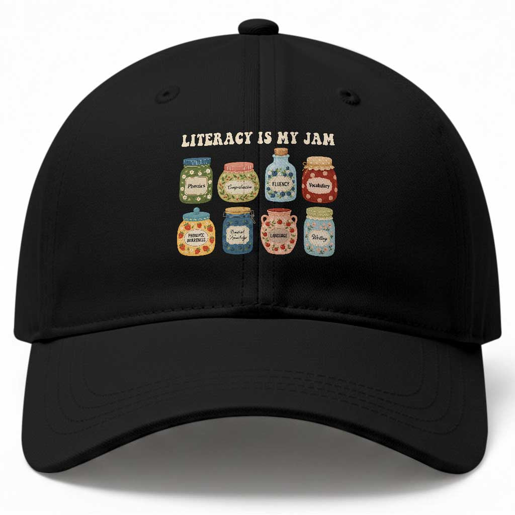 Literacy Is My Jam Baseball Cap SPED Teacher Special Education Life Dyslexia Reading