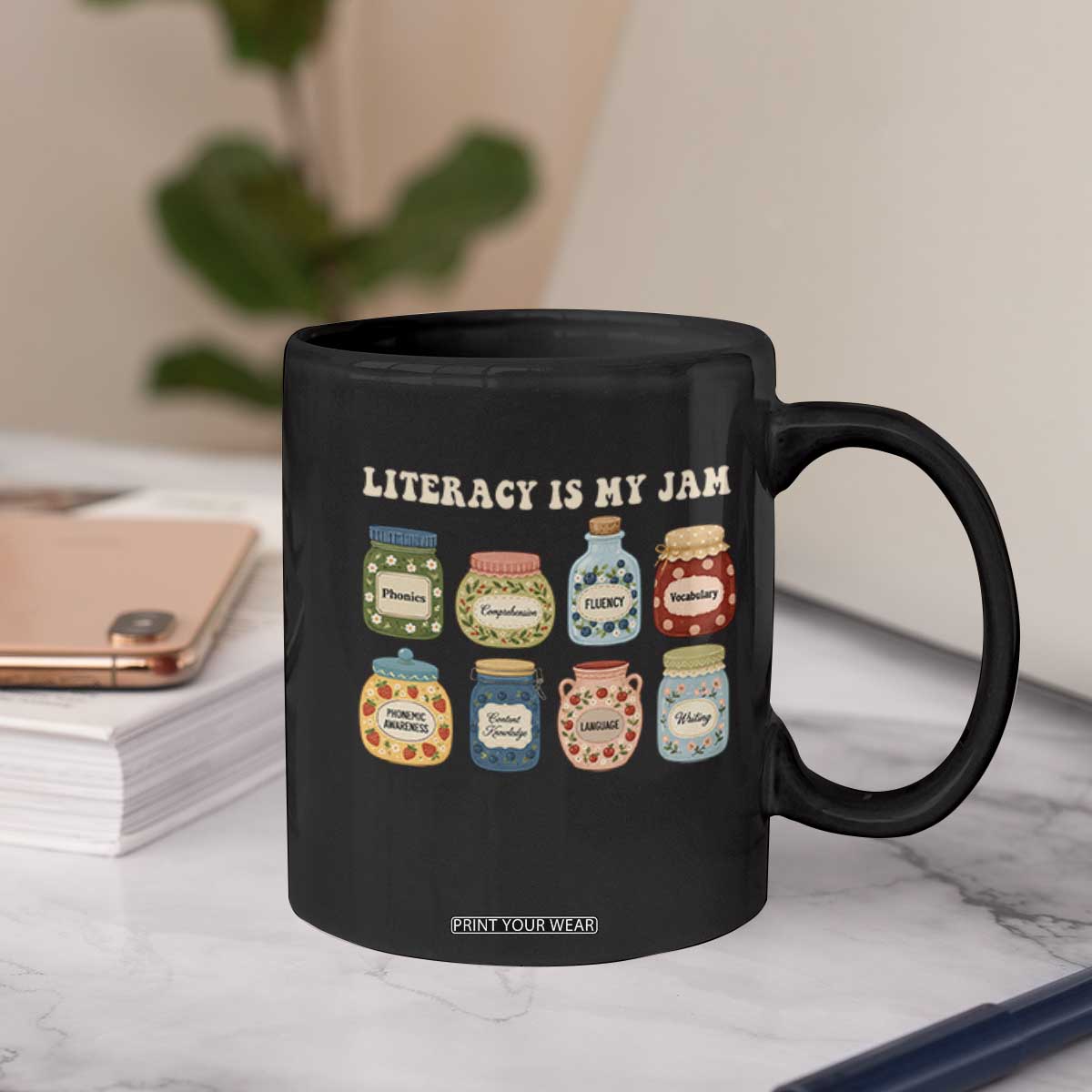 Literacy Is My Jam Coffee Mug SPED Teacher Special Education Life Dyslexia Reading