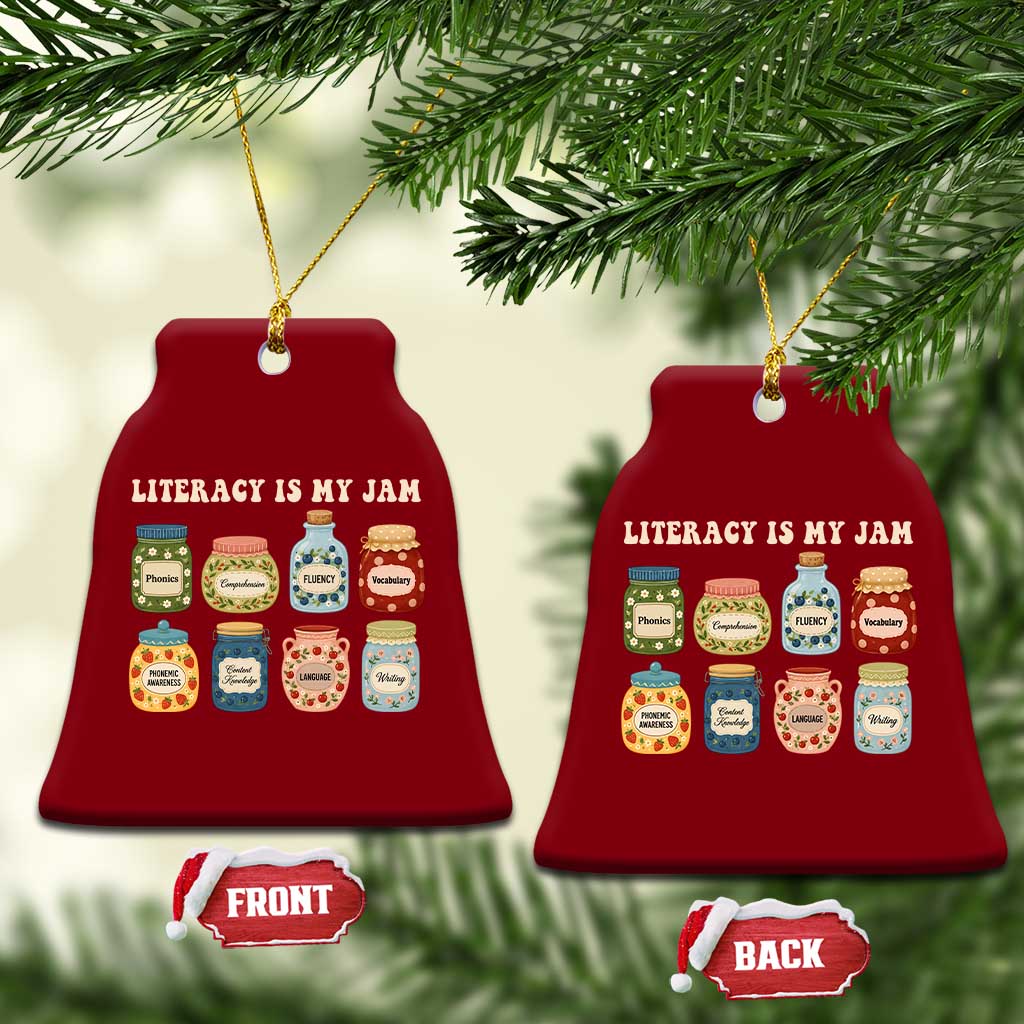 Literacy Is My Jam Ceramic Ornament SPED Teacher Special Education Life Dyslexia Reading