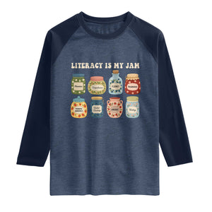Literacy Is My Jam Raglan Shirt SPED Teacher Special Education Life Dyslexia Reading