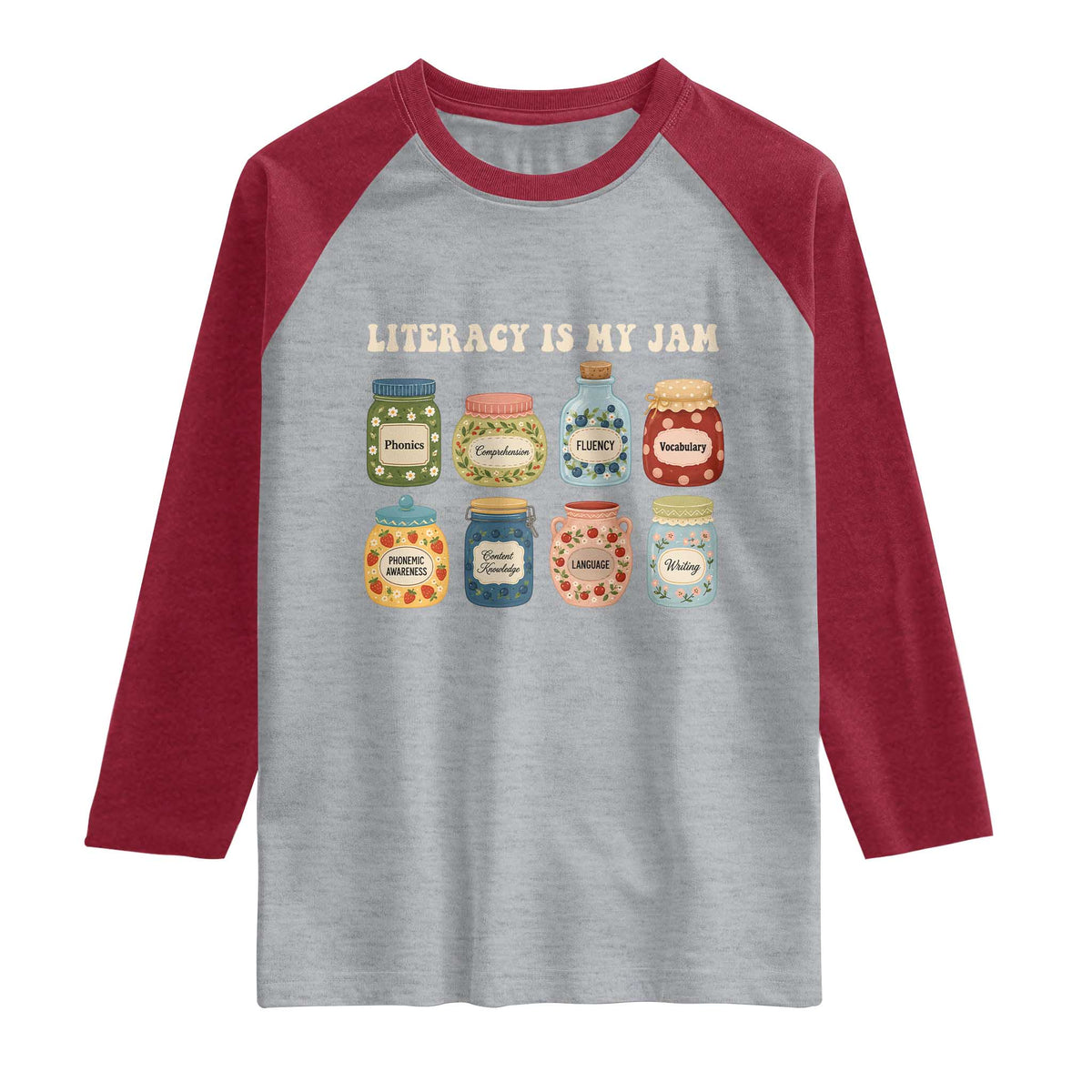 Literacy Is My Jam Raglan Shirt SPED Teacher Special Education Life Dyslexia Reading