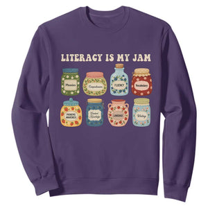 Literacy Is My Jam Sweatshirt SPED Teacher Special Education Life Dyslexia Reading