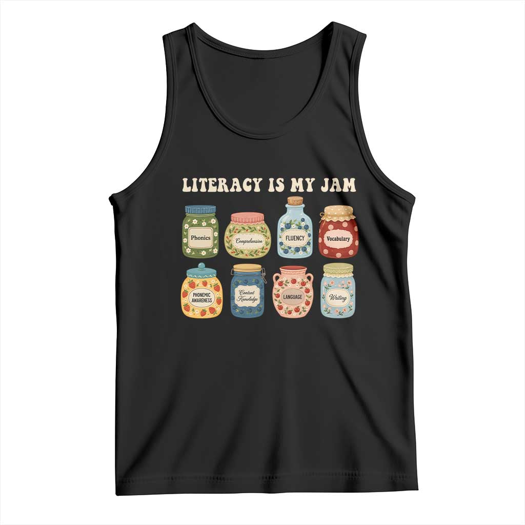 Literacy Is My Jam Tank Top SPED Teacher Special Education Life Dyslexia Reading