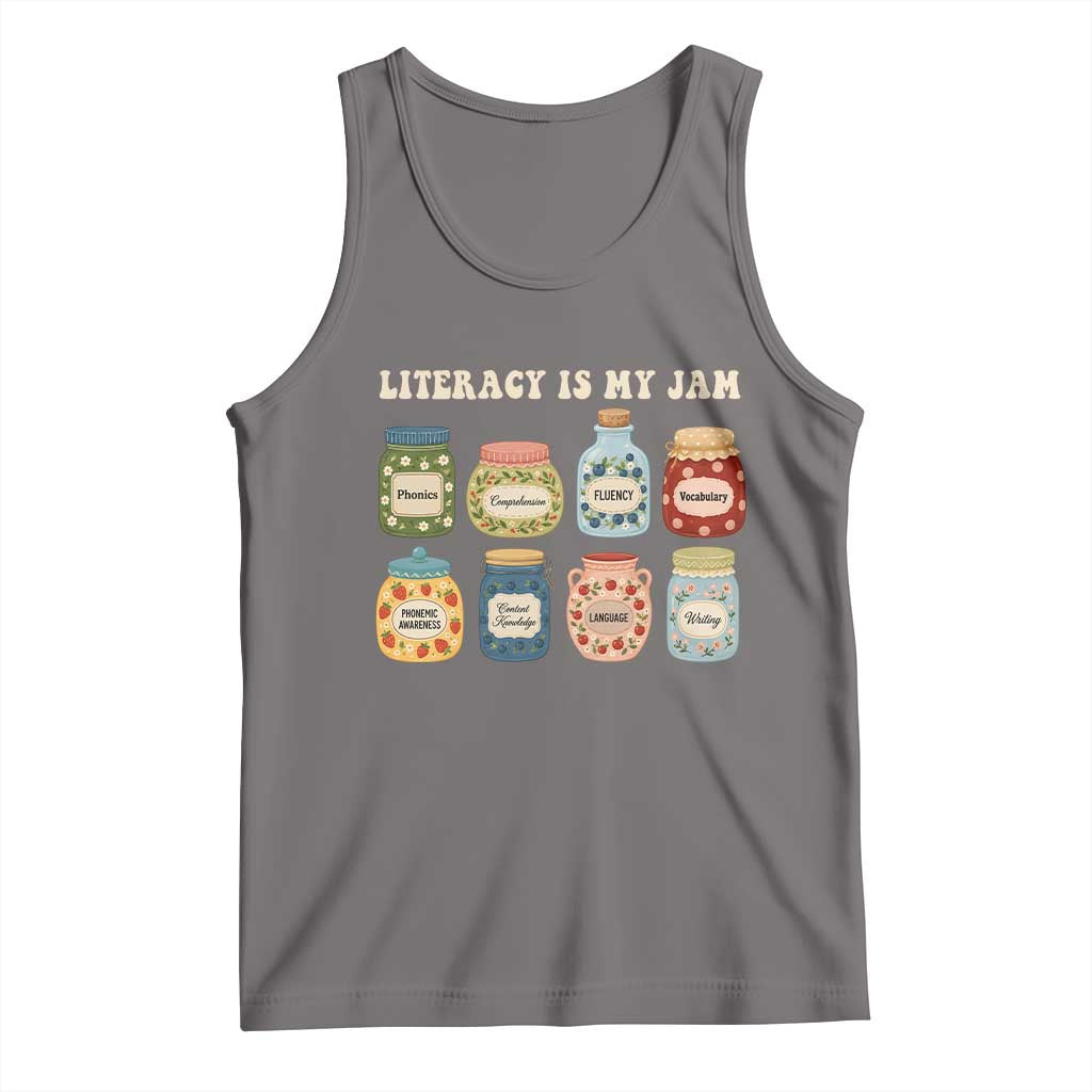 Literacy Is My Jam Tank Top SPED Teacher Special Education Life Dyslexia Reading