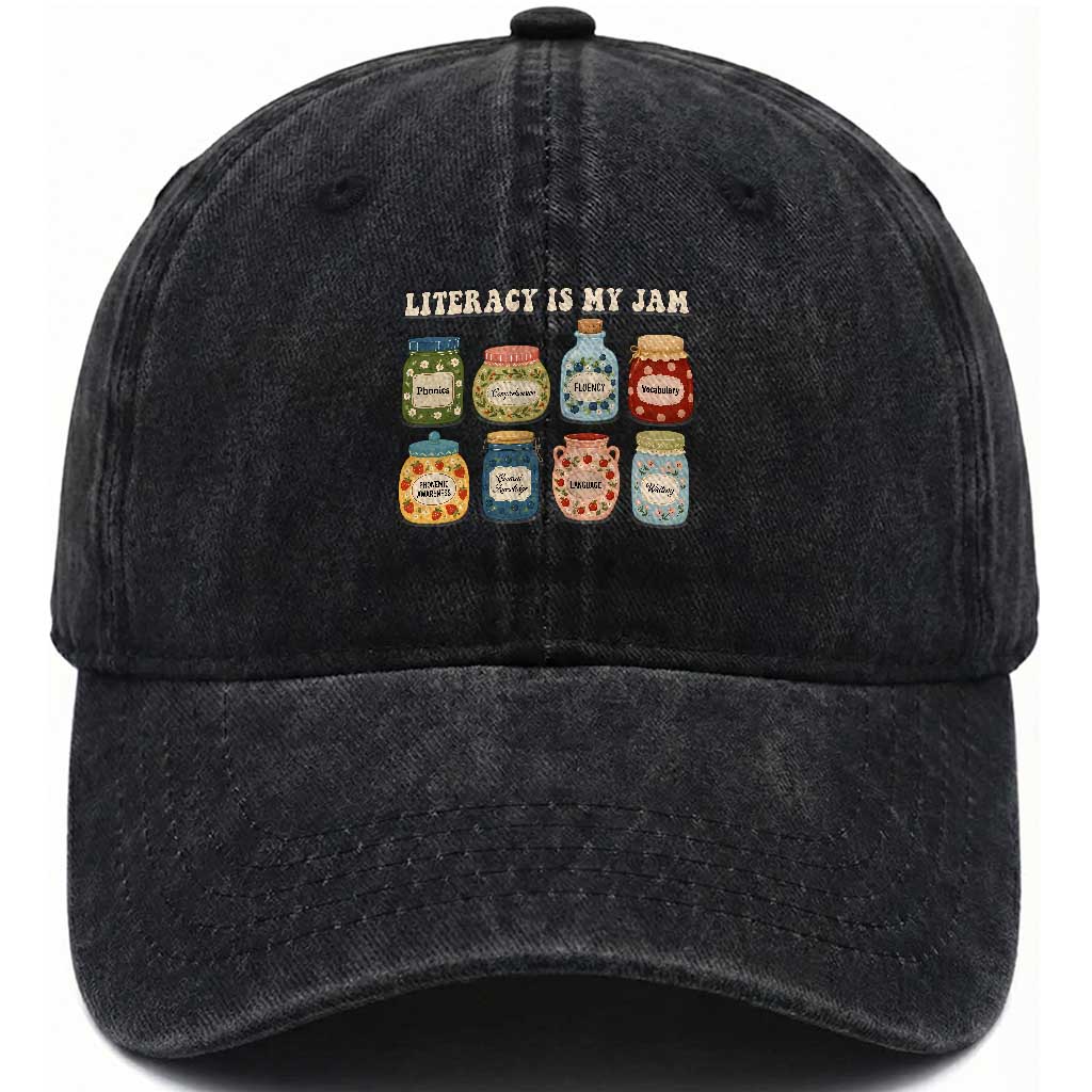 Literacy Is My Jam Washed Cotton Baseball Cap SPED Teacher Special Education Life Dyslexia Reading