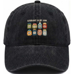 Literacy Is My Jam Washed Cotton Baseball Cap SPED Teacher Special Education Life Dyslexia Reading