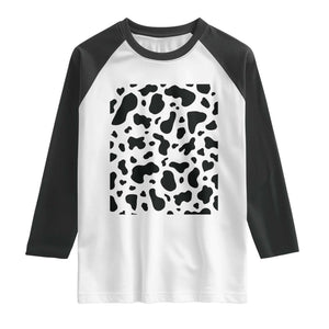 Western Cow Pattern Print Raglan Shirt Bull Cow Lover Gift