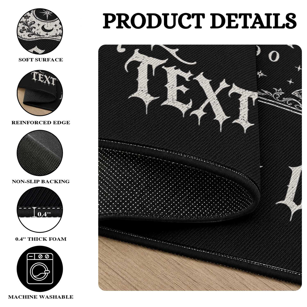 Hold On I Am Texting My Dad Gothic Halloween Round Rug Funny Talking board