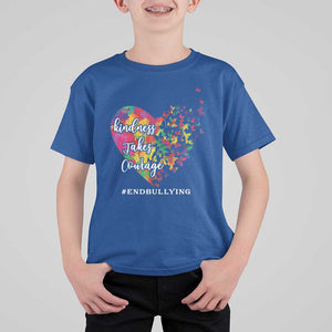 Unity Day T Shirt For Kid Kindness Takes Courage End Bullying Heart Butterfly TS11 Royal Blue Print Your Wear