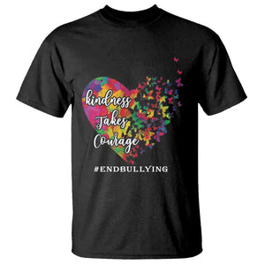 Unity Day T Shirt Kindness Takes Courage End Bullying Heart Butterfly TS11 Black Print Your Wear