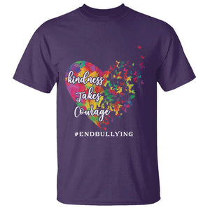 Unity Day T Shirt Kindness Takes Courage End Bullying Heart Butterfly TS11 Purple Print Your Wear