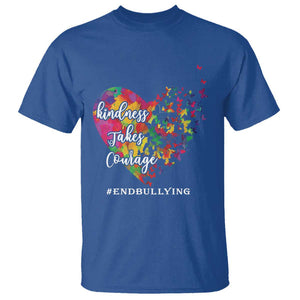 Unity Day T Shirt Kindness Takes Courage End Bullying Heart Butterfly TS11 Royal Blue Print Your Wear