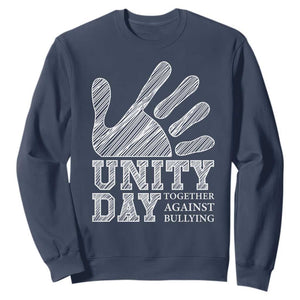 Anti Bullying Awareness Sweatshirt Unity Day Together Against Bullying Hand TS11 Navy Print Your Wear