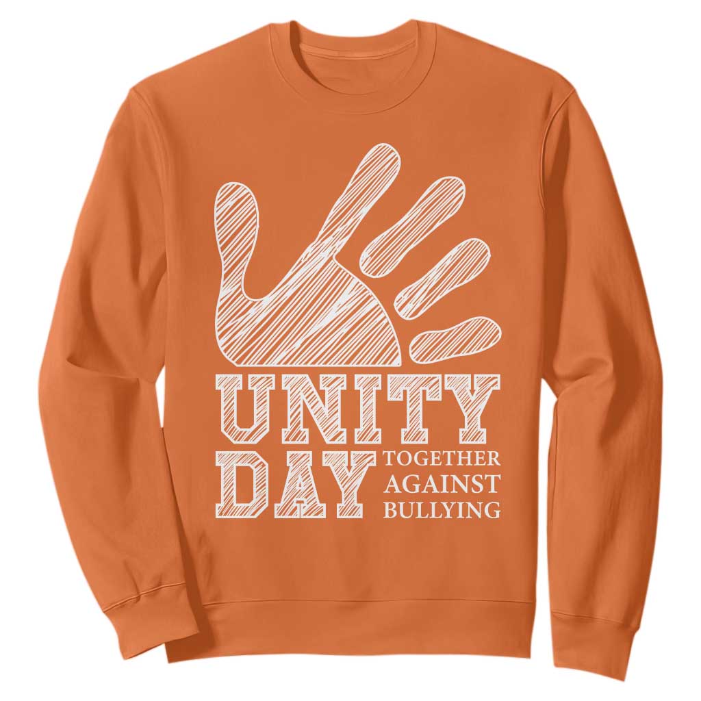 Anti Bullying Awareness Sweatshirt Unity Day Together Against Bullying Hand TS11 Orange Print Your Wear