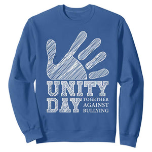 Anti Bullying Awareness Sweatshirt Unity Day Together Against Bullying Hand TS11 Royal Blue Print Your Wear