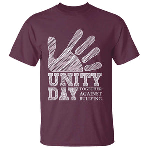 Anti Bullying Awareness T Shirt Unity Day Together Against Bullying Hand TS11 Maroon Print Your Wear