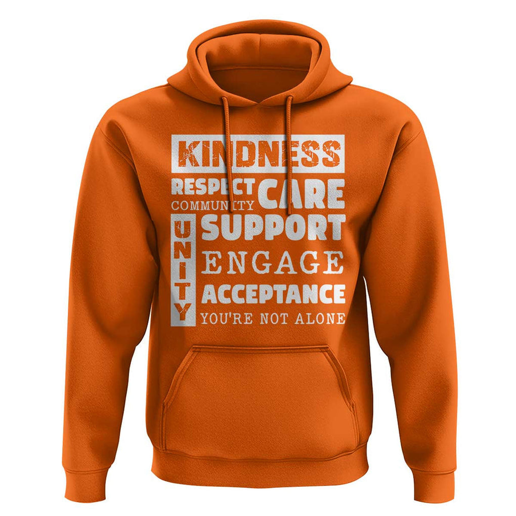 Anti Bullying Awareness Hoodie Kindness Respect Support Unity Day TS11 Orange Print Your Wear