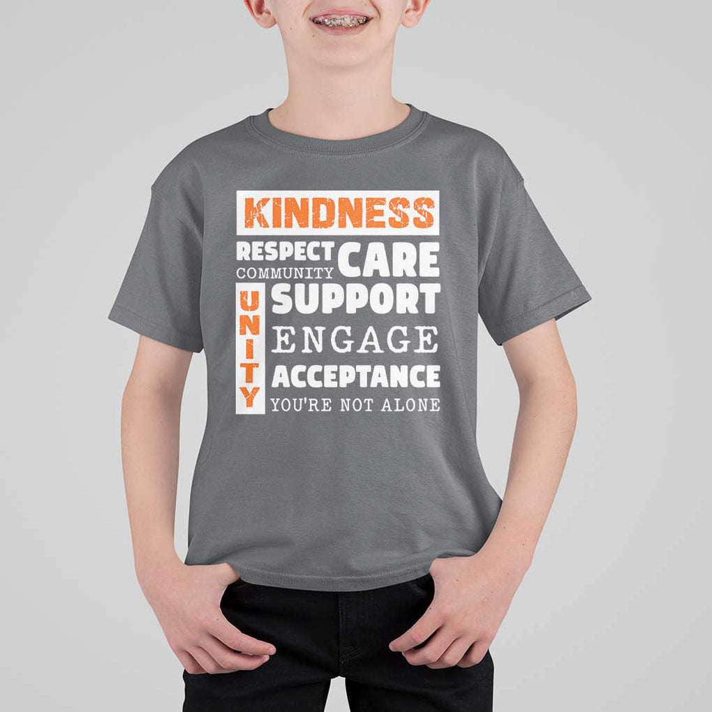 Anti Bullying Awareness T Shirt For Kid Kindness Respect Support Unity Day TS11 Charcoal Print Your Wear