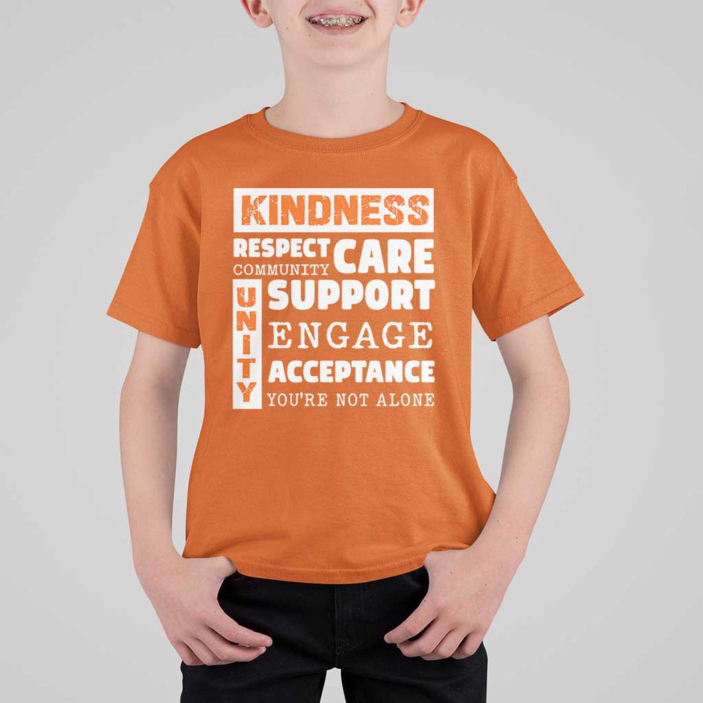 Anti Bullying Awareness T Shirt For Kid Kindness Respect Support Unity Day TS11 Orange Print Your Wear