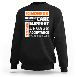 Anti Bullying Awareness Sweatshirt Kindness Respect Support Unity Day TS11 Black Print Your Wear