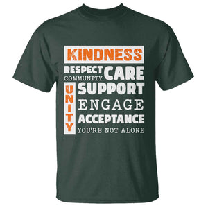 Anti Bullying Awareness T Shirt Kindness Respect Support Unity Day TS11 Dark Forest Green Print Your Wear