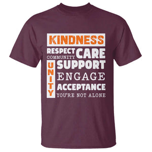 Anti Bullying Awareness T Shirt Kindness Respect Support Unity Day TS11 Maroon Print Your Wear