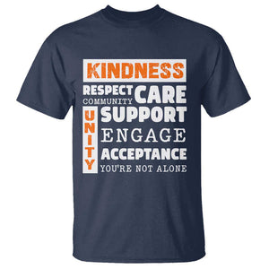 Anti Bullying Awareness T Shirt Kindness Respect Support Unity Day TS11 Navy Print Your Wear