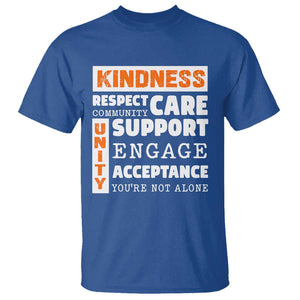 Anti Bullying Awareness T Shirt Kindness Respect Support Unity Day TS11 Royal Blue Print Your Wear