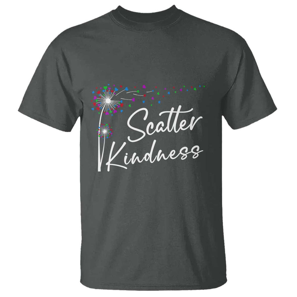 Unity Day T Shirt Scatter Kindness Dandelions Heart Anti Bullying TS11 Dark Heather Print Your Wear