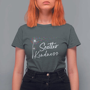 Unity Day T Shirt For Women Scatter Kindness Dandelions Heart Anti Bullying TS11 Dark Heather Print Your Wear