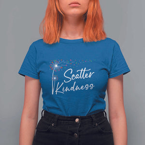 Unity Day T Shirt For Women Scatter Kindness Dandelions Heart Anti Bullying TS11 Royal Blue Print Your Wear