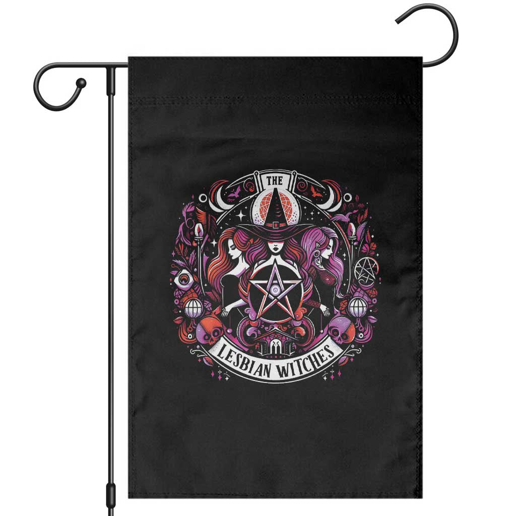 Halloween LGBT Garden Flag The Lesbian Witches Pride Flag Pentagram TS11 Black Print Your Wear