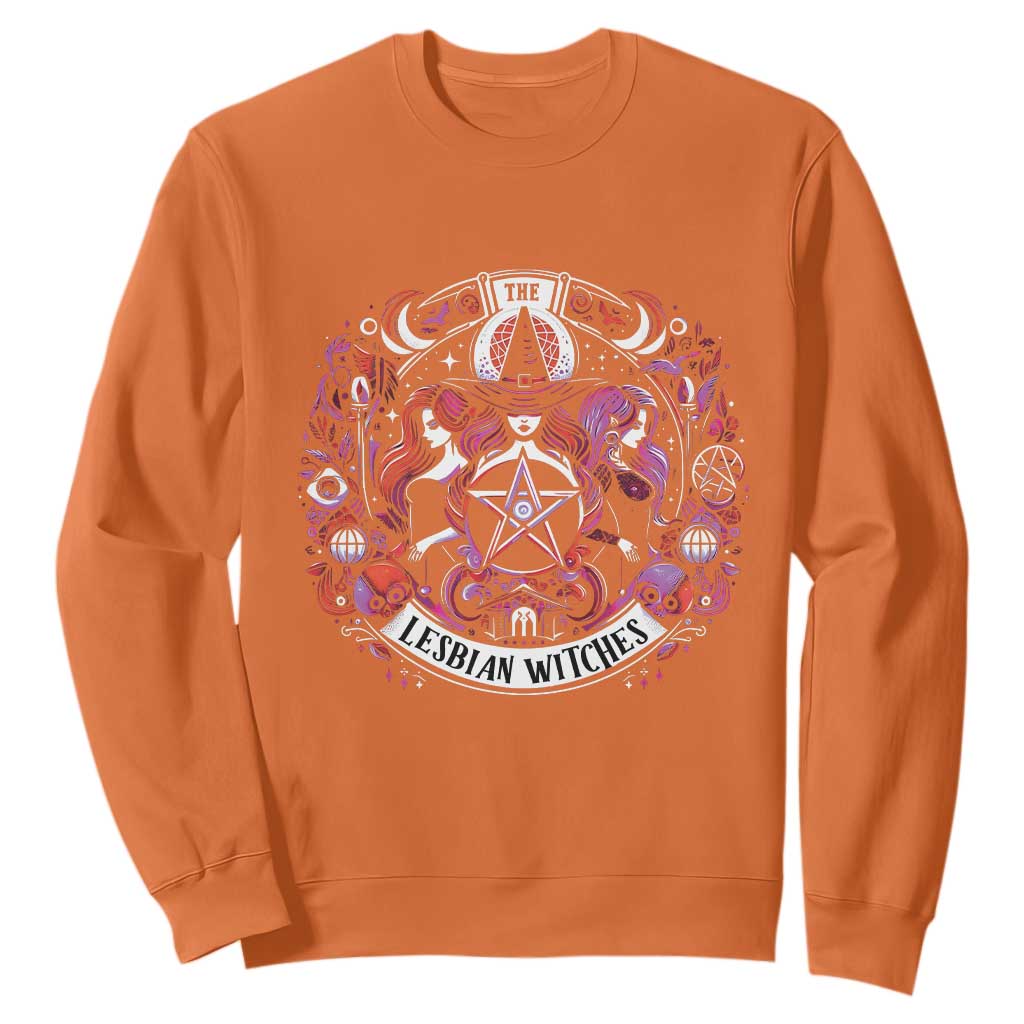 Halloween LGBT Sweatshirt The Lesbian Witches Pride Flag Pentagram TS11 Orange Print Your Wear