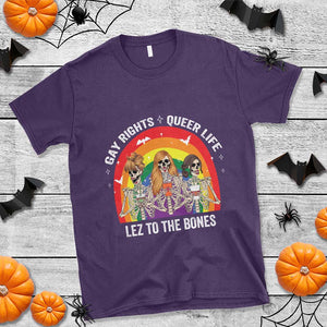 Halloween LGBT T Shirt Gay Rights Queer Life Lez To The Bones Skeleton TS11 Purple Print Your Wear