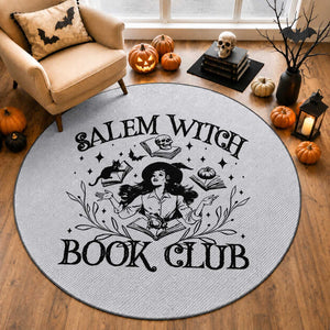 Halloween Bookish Round Rug Salem Witch Book Club