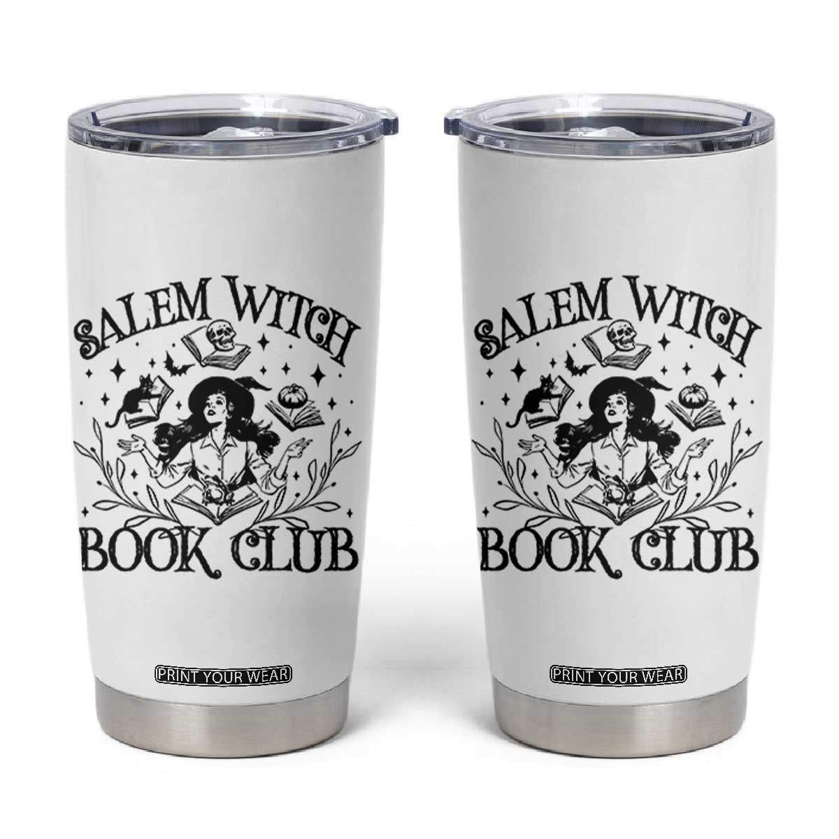 Halloween Bookish Tumbler Cup Salem Witch Book Club