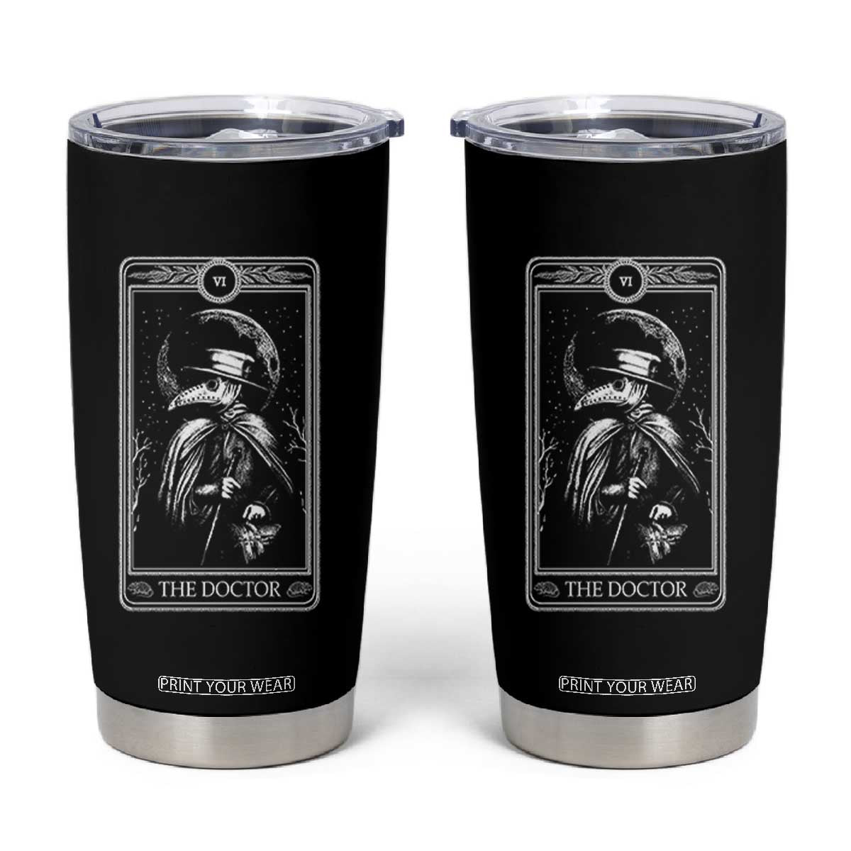 Plague Doctor Tumbler Cup Tarot Card Horror Death Occult Satanic