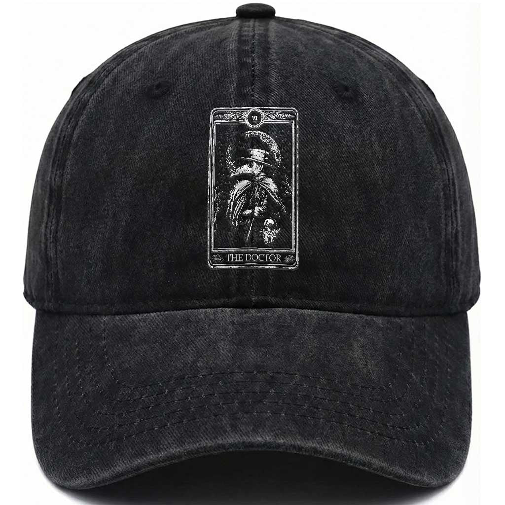 Plague Doctor Washed Cotton Baseball Cap Tarot Card Horror Death Occult Satanic