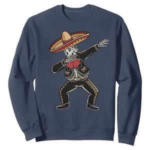 Day Of The Dead Sweatshirt Dabbing Sugar Skull Skeleton Mariachi TS11 Navy Print Your Wear