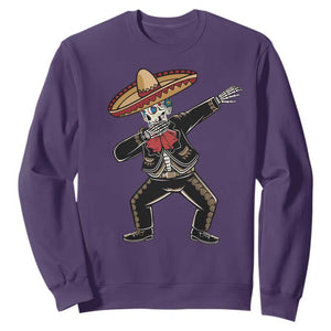 Day Of The Dead Sweatshirt Dabbing Sugar Skull Skeleton Mariachi TS11 Purple Print Your Wear