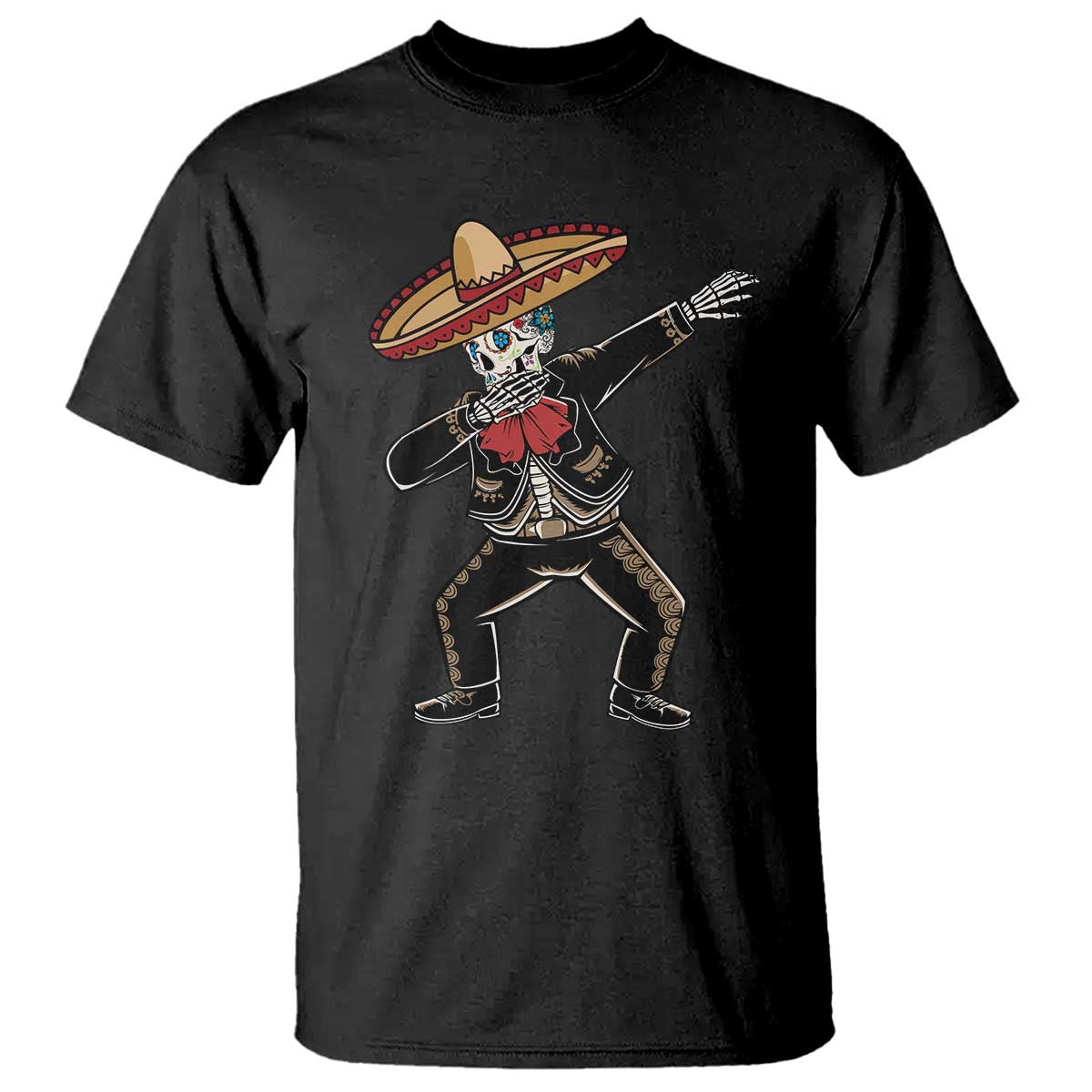 Day Of The Dead T Shirt Dabbing Sugar Skull Skeleton Mariachi TS11 Black Print Your Wear