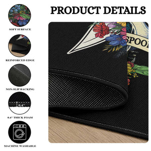 Funny Halloween Round Rug Sorta Sweet Sorta Spooky Ghost Flower Knife Murderer