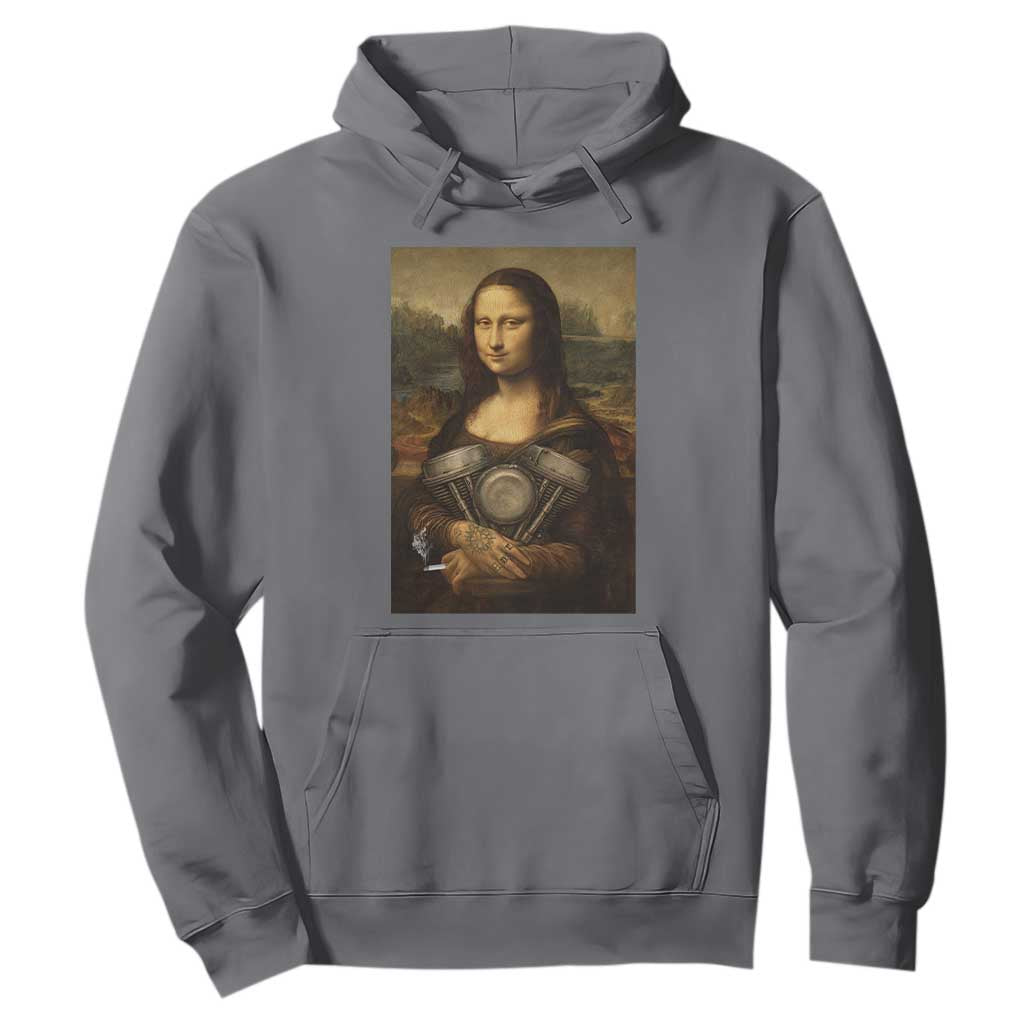 Funny Monalisa Rider Vintage Retro Motorcycle Engine Hoodie TS11 Charcoal Print Your Wear