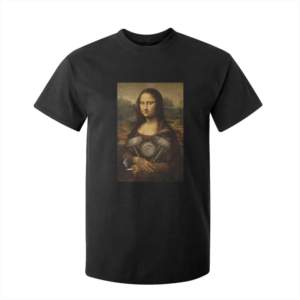Funny Monalisa Rider Vintage Retro Motorcycle Engine T Shirt For Kid TS11 Black Print Your Wear