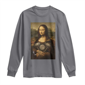 Funny Monalisa Rider Vintage Retro Motorcycle Engine Long Sleeve Shirt TS11 Charcoal Print Your Wear