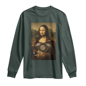 Funny Monalisa Rider Vintage Retro Motorcycle Engine Long Sleeve Shirt TS11 Dark Forest Green Print Your Wear